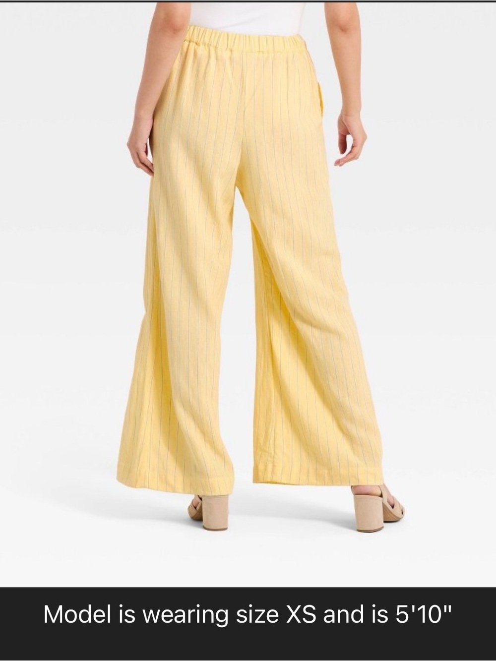 a new day Yellow Pinstripe Wide-Leg Pants - Picture 2 of 3